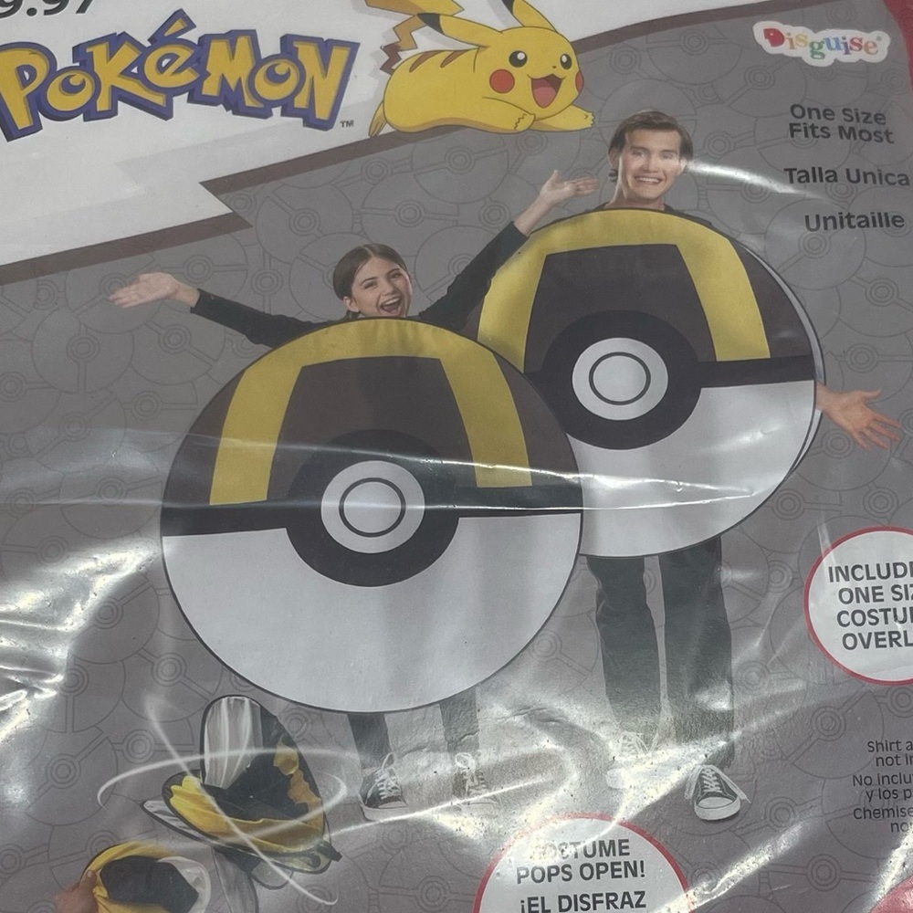 Pokemon Ultra Ball Child Costume  One Size 8+  4.4''-6'' Halloween Party Cosplay